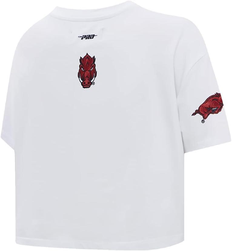 imagePro Standard NCAA Womens Womens College Classic Essentials Cotton Short Sleeve Boxy TeeWhite