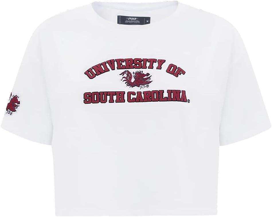 imagePro Standard NCAA Womens Womens College Classic Essentials Cotton Short Sleeve Boxy TeeWhite