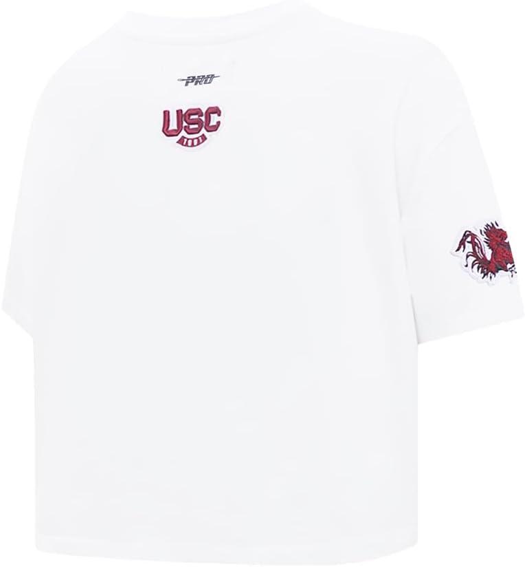 imagePro Standard NCAA Womens Womens College Classic Essentials Cotton Short Sleeve Boxy TeeWhite