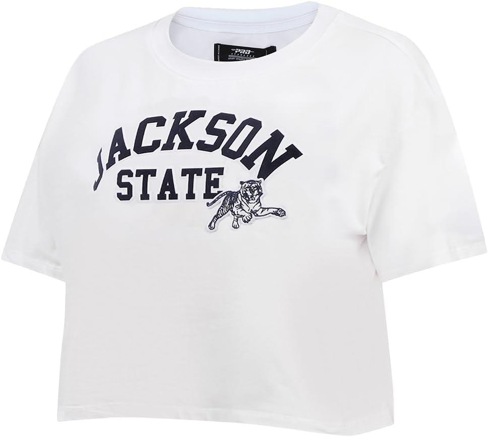 imagePro Standard NCAA Womens Womens College Classic Essentials Cotton Short Sleeve Boxy TeeWhite