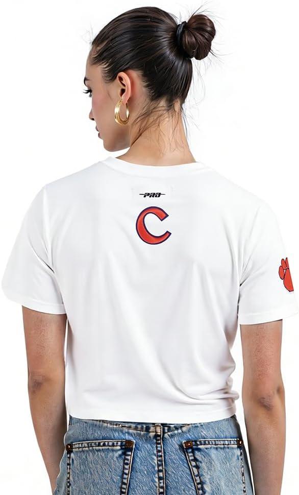 imagePro Standard NCAA Womens Womens College Classic Essentials Cotton Short Sleeve Boxy TeeWhite
