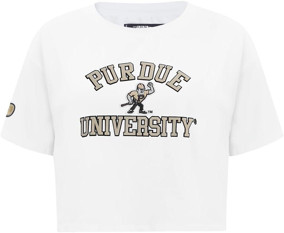 imagePro Standard NCAA Womens Womens College Classic Essentials Cotton Short Sleeve Boxy TeeWhite