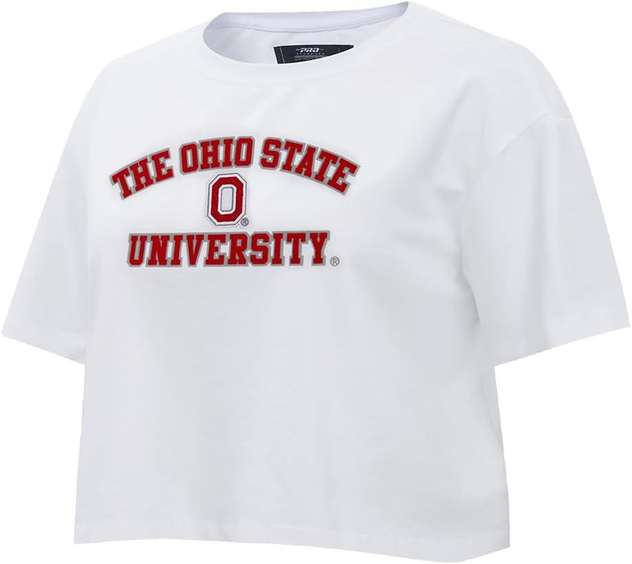 imagePro Standard NCAA Womens Womens College Classic Essentials Cotton Short Sleeve Boxy TeeWhite