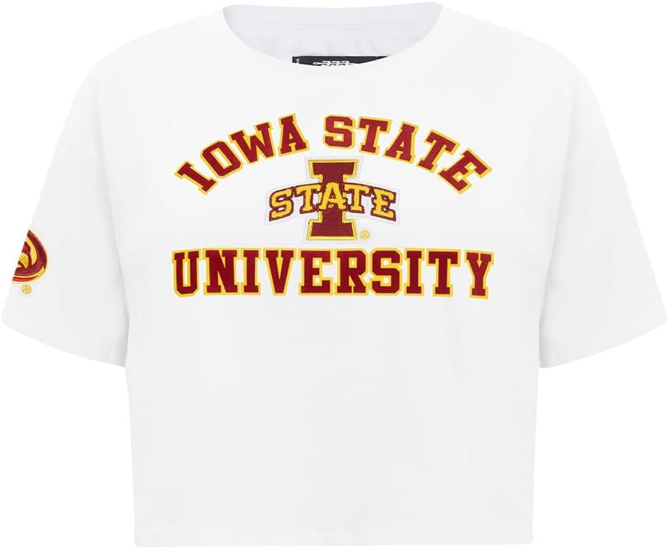 imagePro Standard NCAA Womens Womens College Classic Essentials Cotton Short Sleeve Boxy TeeWhite