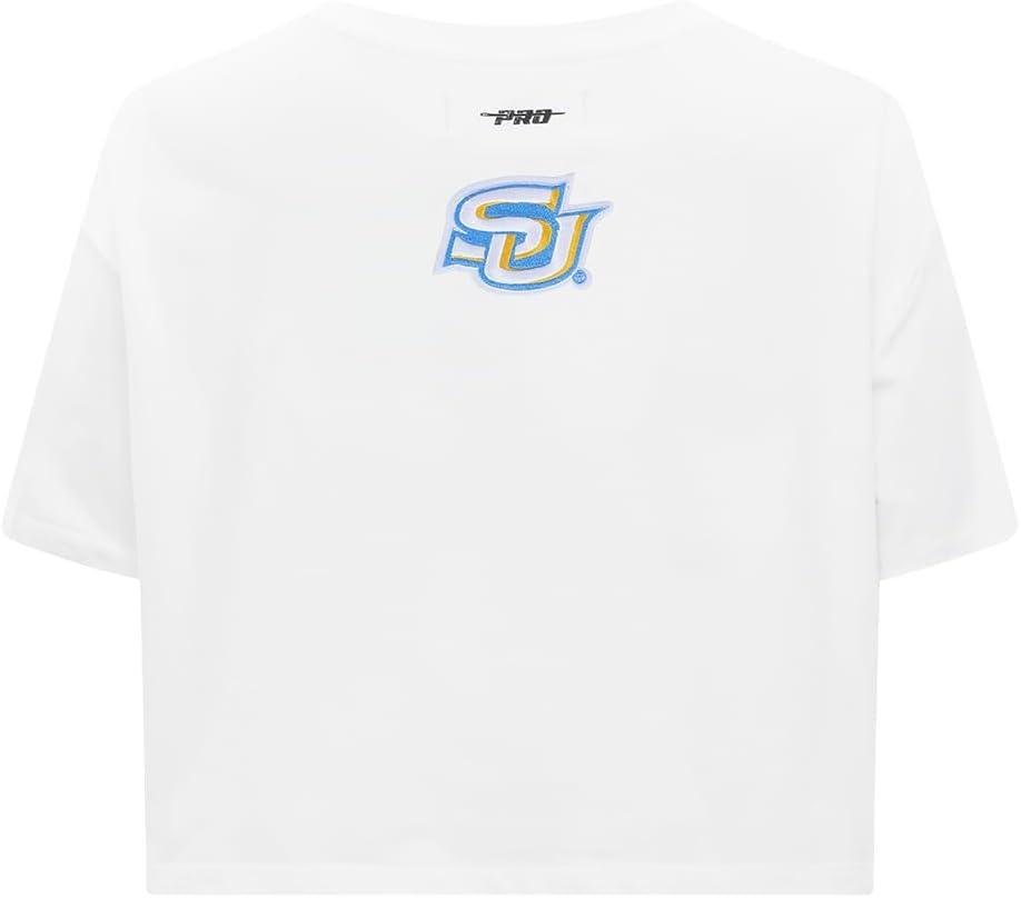 imagePro Standard NCAA Womens Womens College Classic Essentials Cotton Short Sleeve Boxy TeeWhite