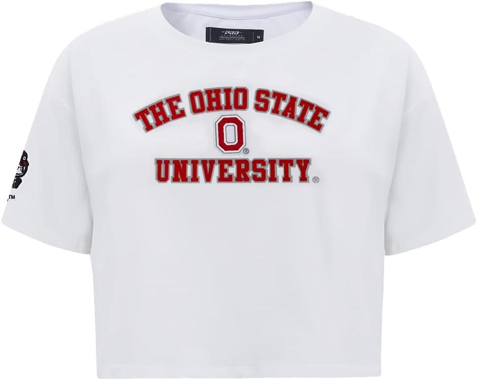 imagePro Standard NCAA Womens Womens College Classic Essentials Cotton Short Sleeve Boxy TeeWhite
