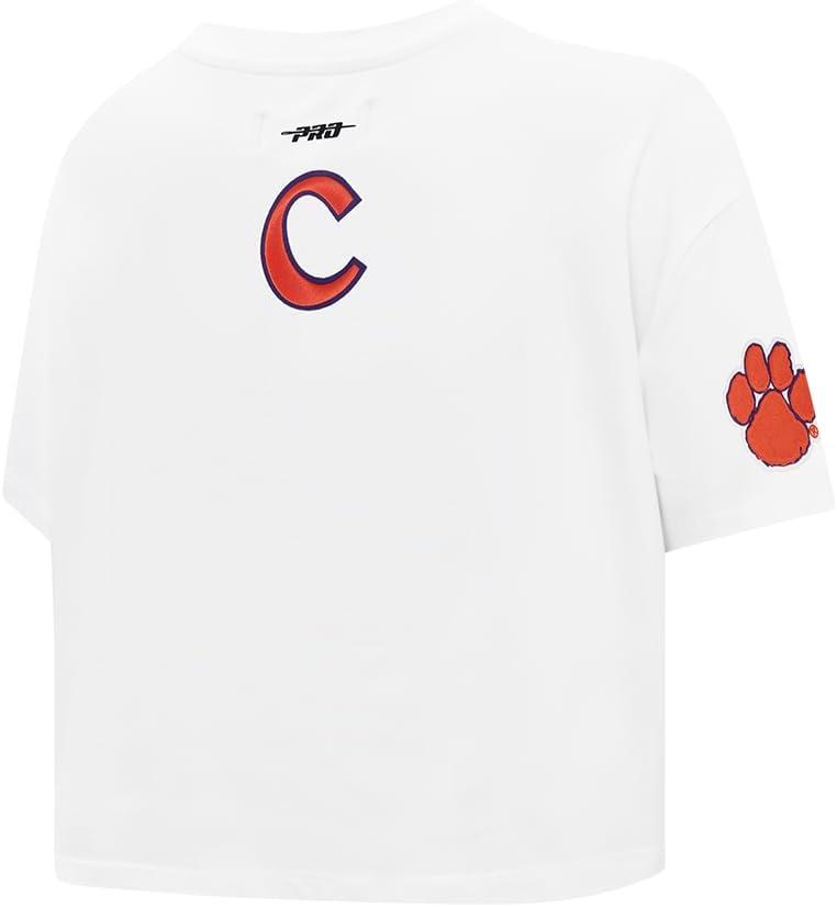 imagePro Standard NCAA Womens Womens College Classic Essentials Cotton Short Sleeve Boxy TeeWhite