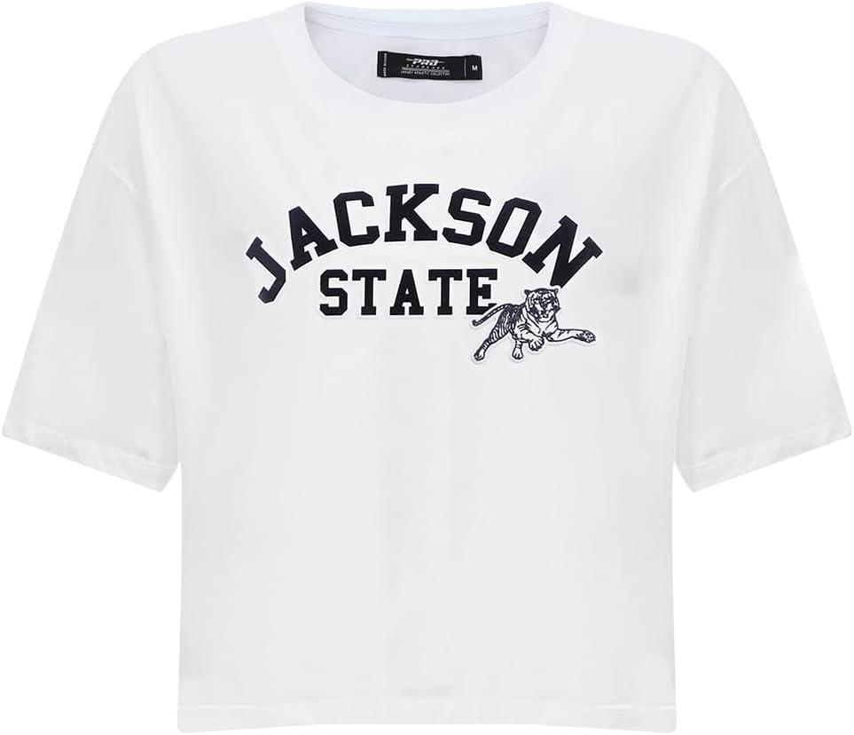 imagePro Standard NCAA Womens Womens College Classic Essentials Cotton Short Sleeve Boxy TeeWhite