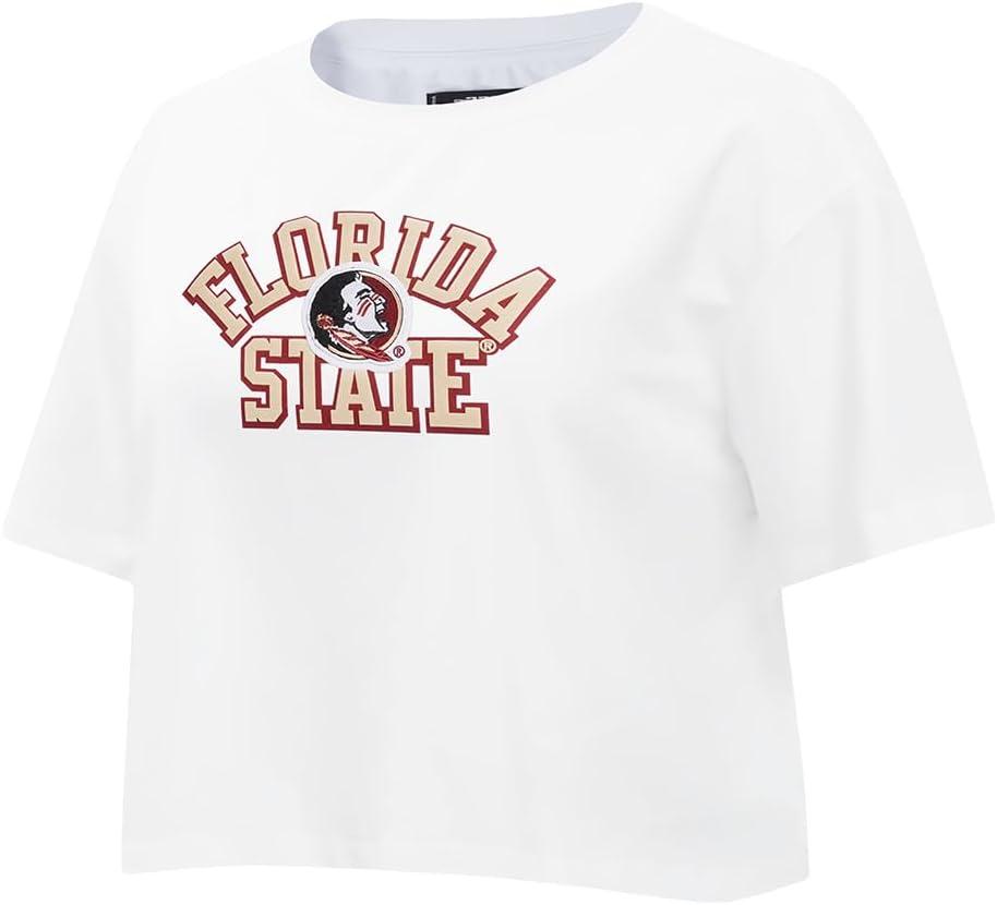 imagePro Standard NCAA Womens Womens College Classic Essentials Cotton Short Sleeve Boxy TeeWhite