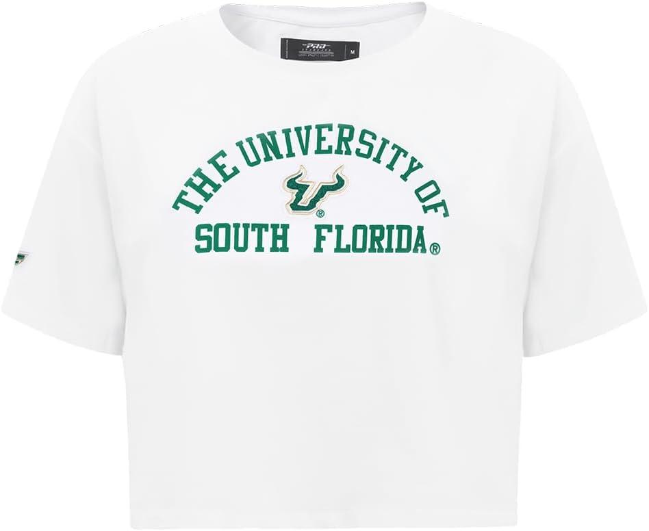 imagePro Standard NCAA Womens Womens College Classic Essentials Cotton Short Sleeve Boxy TeeWhite