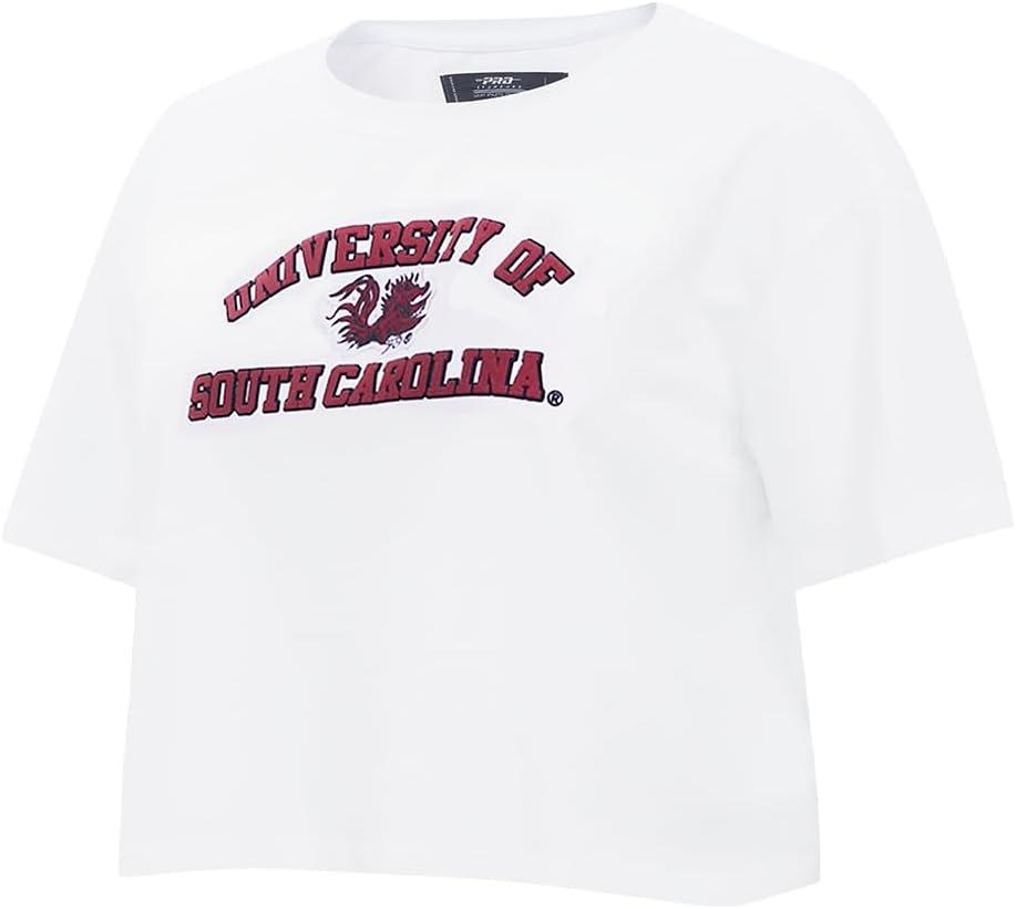 imagePro Standard NCAA Womens Womens College Classic Essentials Cotton Short Sleeve Boxy TeeWhite