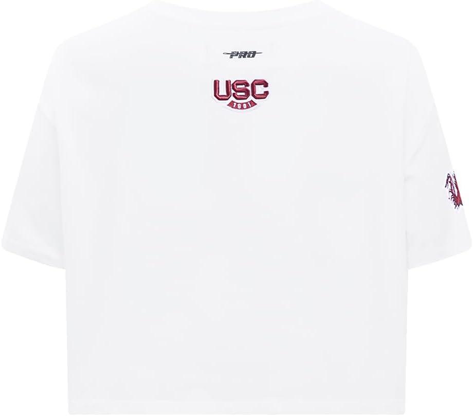 imagePro Standard NCAA Womens Womens College Classic Essentials Cotton Short Sleeve Boxy TeeWhite