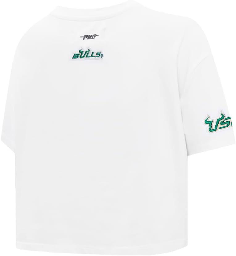 imagePro Standard NCAA Womens Womens College Classic Essentials Cotton Short Sleeve Boxy TeeWhite