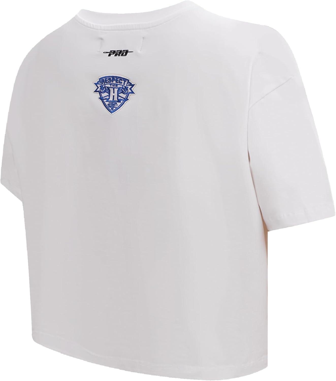 imagePro Standard NCAA Womens Womens College Classic Essentials Cotton Short Sleeve Boxy TeeWhite