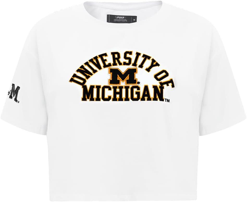 imagePro Standard NCAA Womens Womens College Classic Essentials Cotton Short Sleeve Boxy TeeWhite