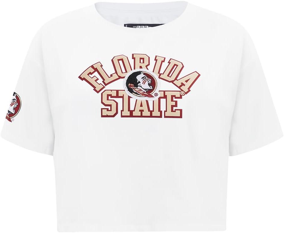 imagePro Standard NCAA Womens Womens College Classic Essentials Cotton Short Sleeve Boxy TeeWhite