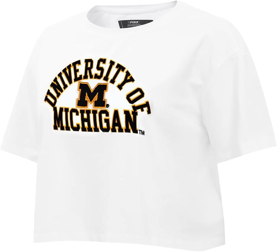 imagePro Standard NCAA Womens Womens College Classic Essentials Cotton Short Sleeve Boxy TeeWhite