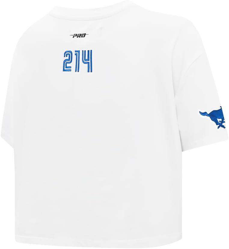imagePro Standard NCAA Womens Womens College Classic Essentials Cotton Short Sleeve Boxy TeeWhite