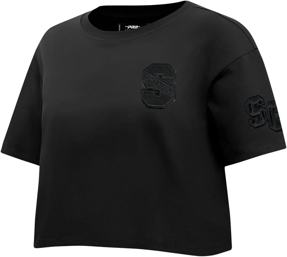imagePro Standard NCAA Womens Womens College Classic Triple Black Cotton Short Sleeve Boxy TeeBlack