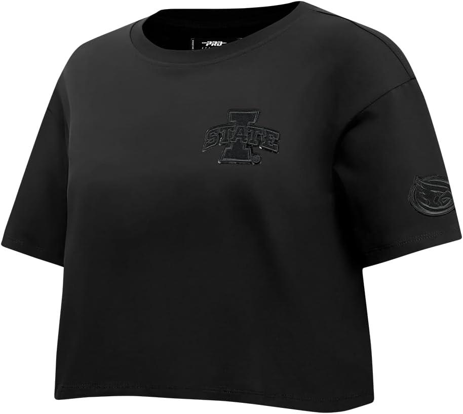 imagePro Standard NCAA Womens Womens College Classic Triple Black Cotton Short Sleeve Boxy TeeBlack
