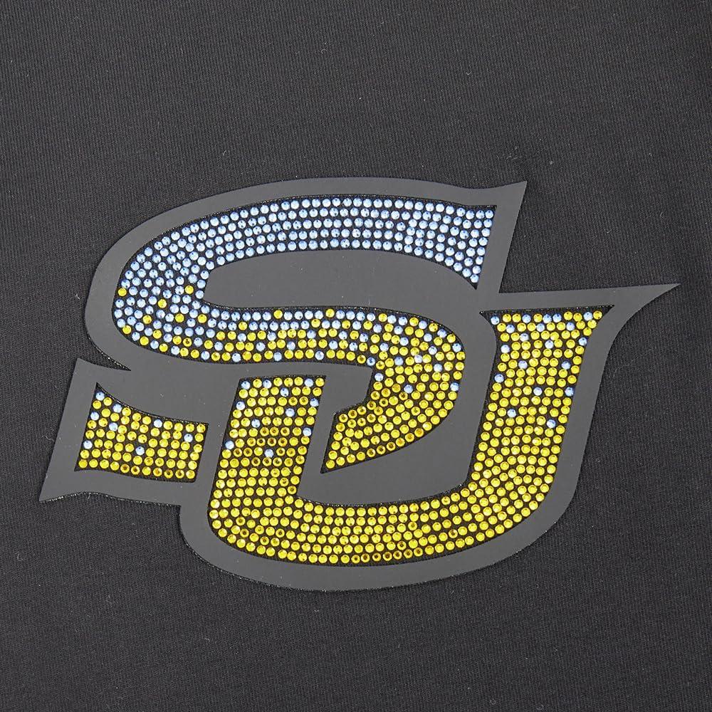 imagePro Standard NCAA Womens Womens College Jewels Cotton Short Sleeve Boxy TeeBlack