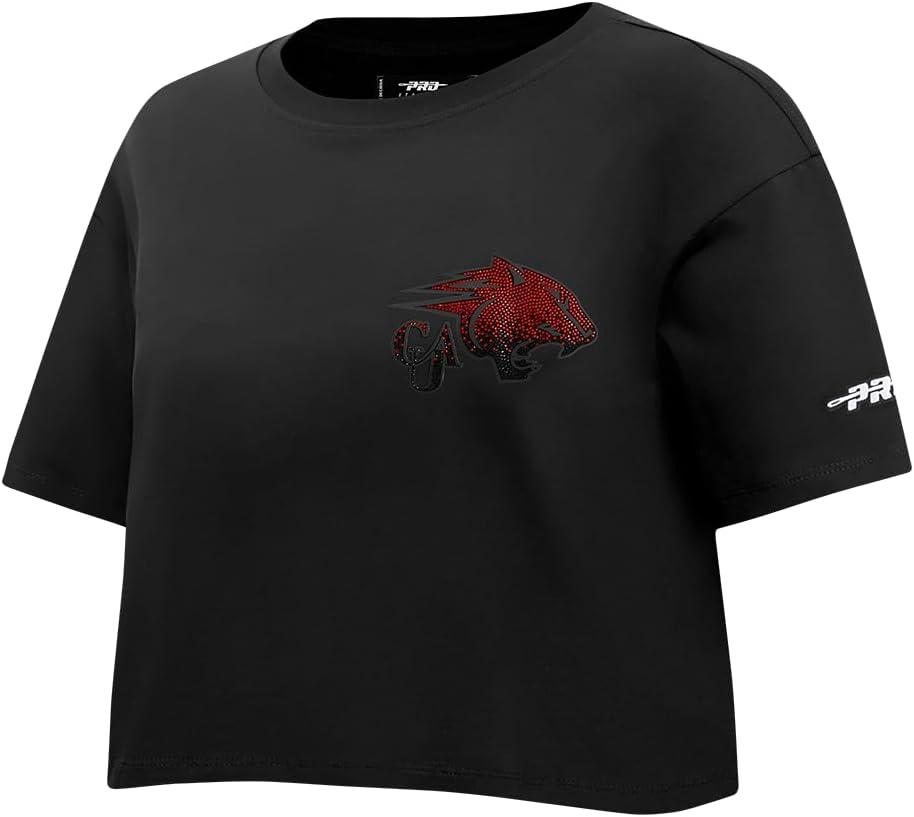 imagePro Standard NCAA Womens Womens College Jewels Cotton Short Sleeve Boxy TeeBlack