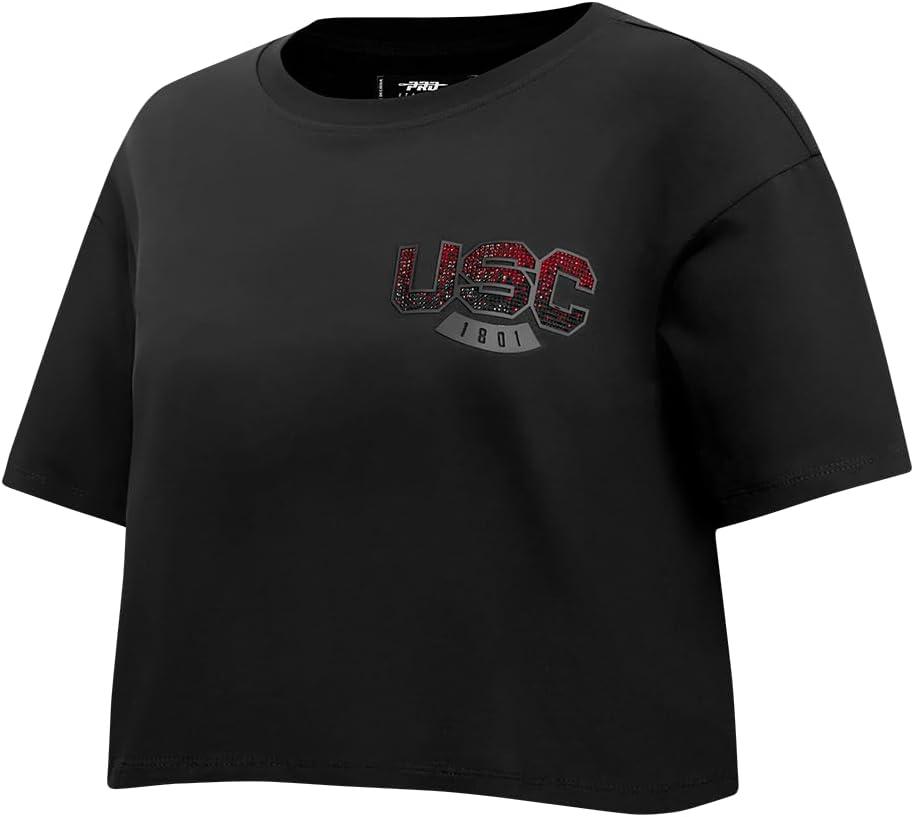 imagePro Standard NCAA Womens Womens College Jewels Cotton Short Sleeve Boxy TeeBlack