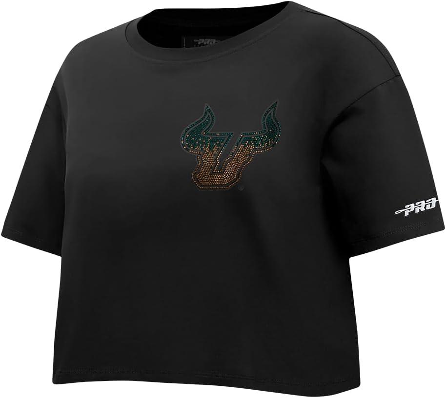 imagePro Standard NCAA Womens Womens College Jewels Cotton Short Sleeve Boxy TeeBlack