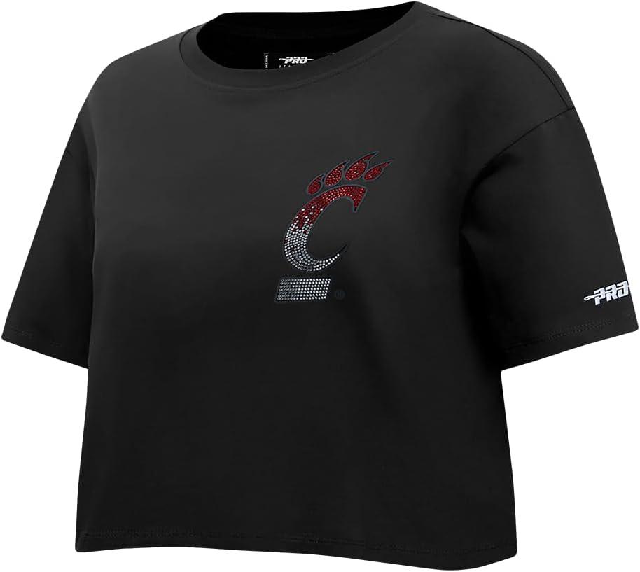 imagePro Standard NCAA Womens Womens College Jewels Cotton Short Sleeve Boxy TeeBlack