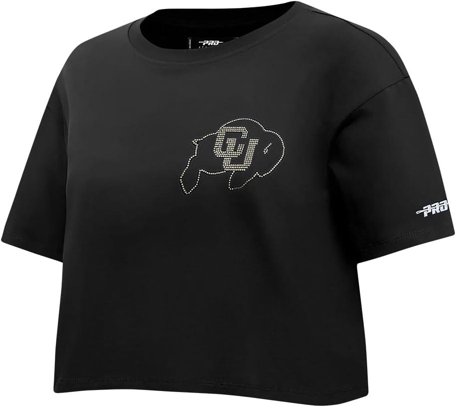 imagePro Standard NCAA Womens Womens College Jewels Cotton Short Sleeve Boxy TeeBlack