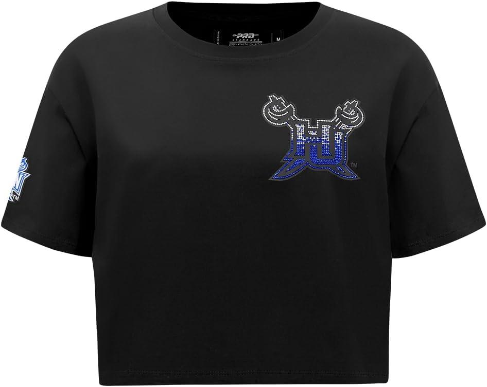 imagePro Standard NCAA Womens Womens College Jewels Cotton Short Sleeve Boxy TeeBlack