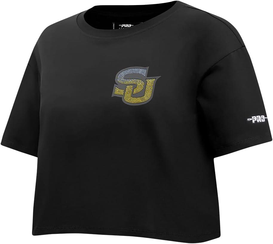 imagePro Standard NCAA Womens Womens College Jewels Cotton Short Sleeve Boxy TeeBlack