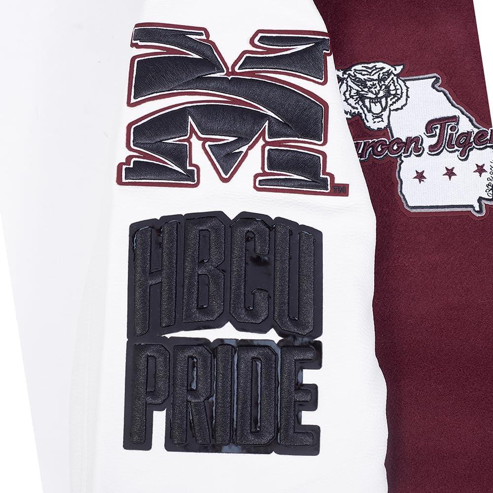 imagePro Standard NCAA mens Mens College Campus Ransom Wool Varsity JacketWineWhite