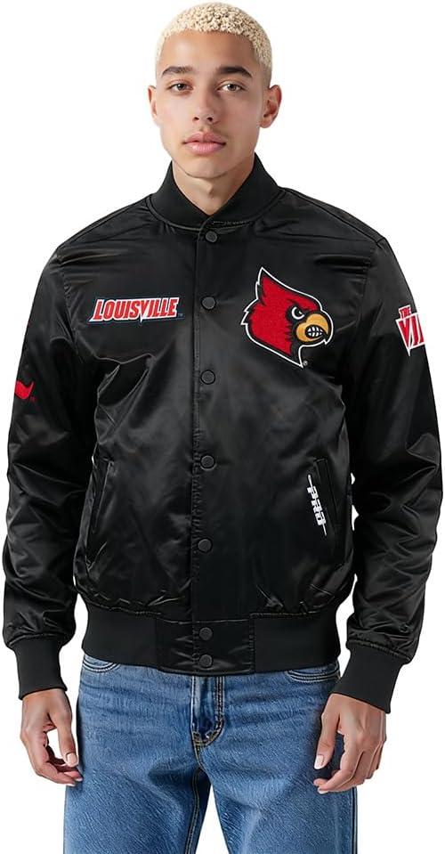 imagePro Standard NCAA mens Mens College Classic Chenille Satin JacketBlack