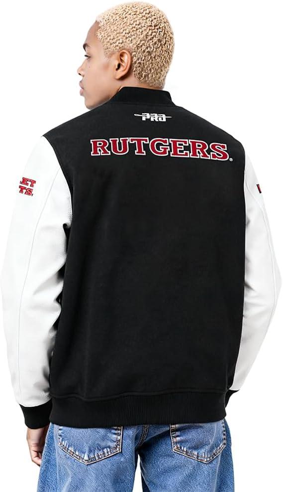 imagePro Standard NCAA mens Mens College Classic Chenille Wool Varsity JacketBlack