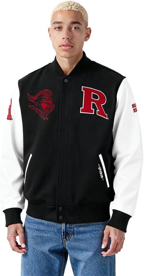 imagePro Standard NCAA mens Mens College Classic Chenille Wool Varsity JacketBlack