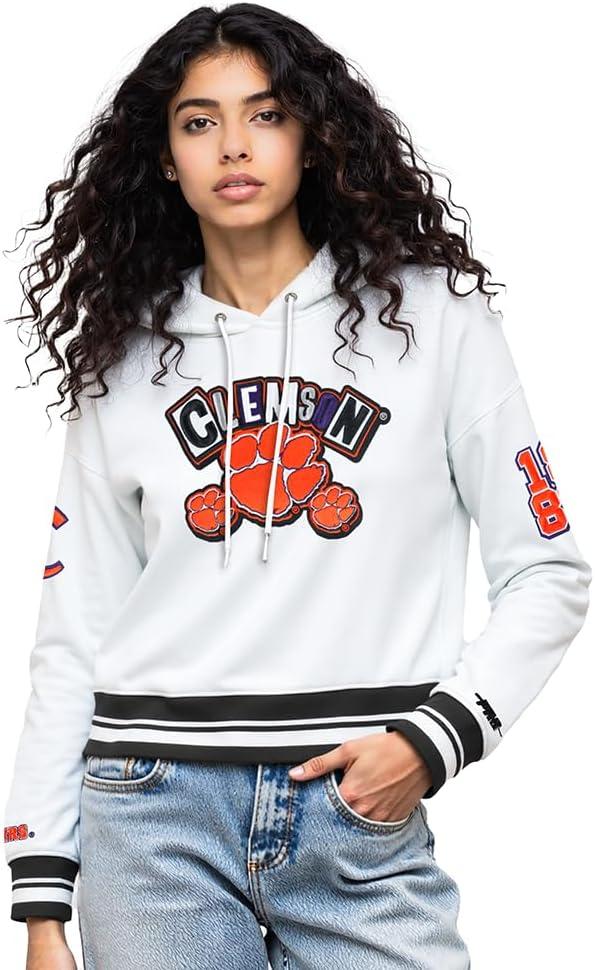 imagePro Standard NCAA womens Womens College Campus Ransom Brushed Back French Terry Cropped Pullover HoodieTeam Color