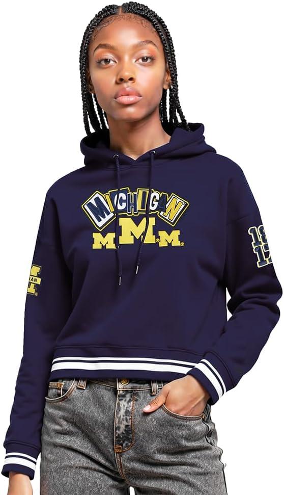 imagePro Standard NCAA womens Womens College Campus Ransom Brushed Back French Terry Cropped Pullover HoodieTeam Color
