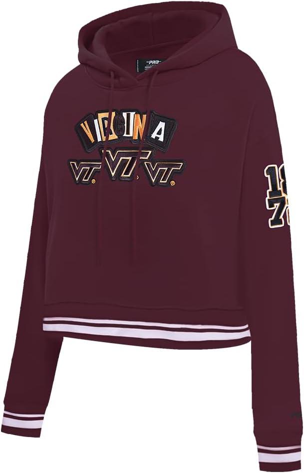 imagePro Standard NCAA womens Womens College Campus Ransom Brushed Back French Terry Cropped Pullover HoodieTeam Color