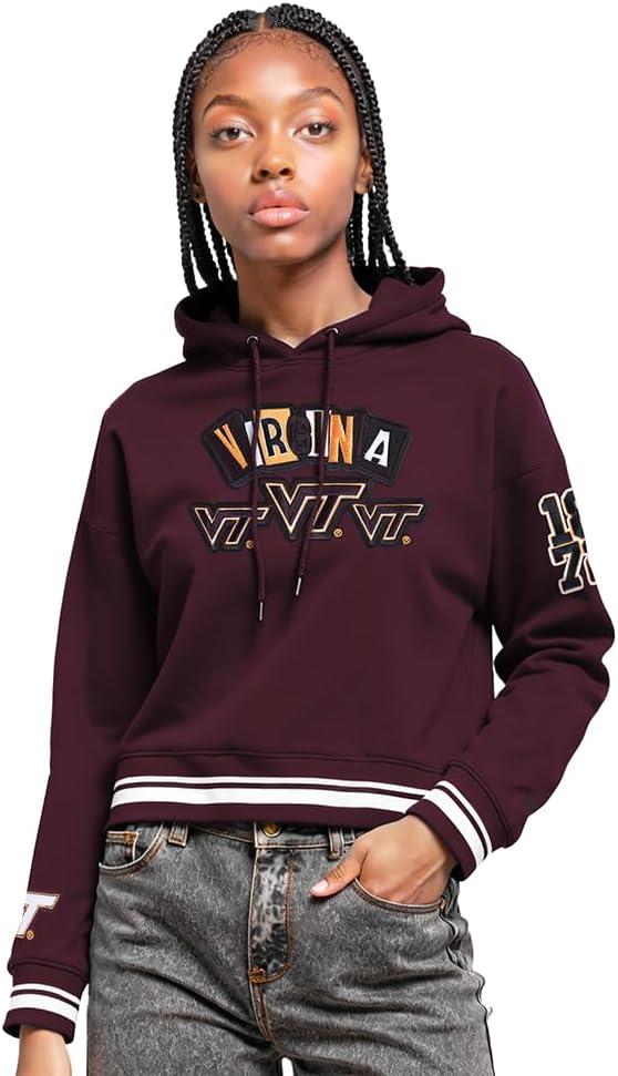 imagePro Standard NCAA womens Womens College Campus Ransom Brushed Back French Terry Cropped Pullover HoodieTeam Color
