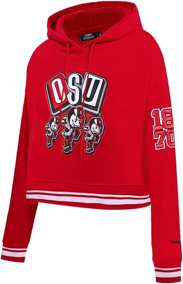 imagePro Standard NCAA womens Womens College Campus Ransom Brushed Back French Terry Cropped Pullover HoodieTeam Color