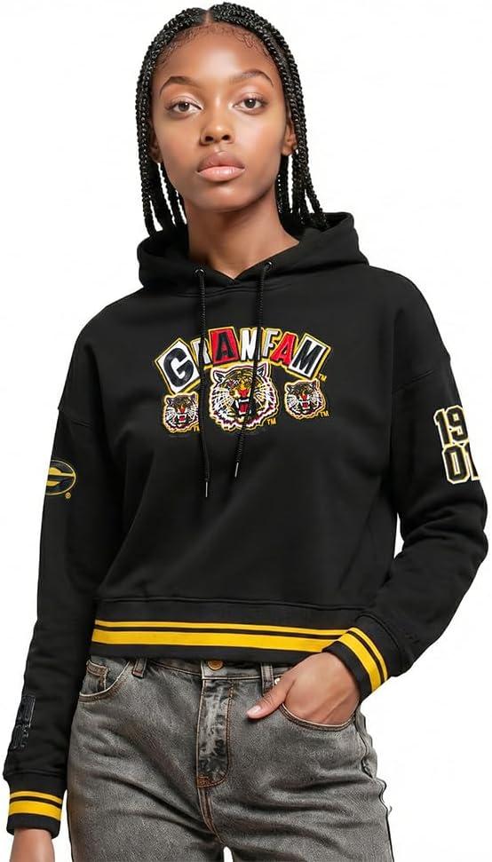 imagePro Standard NCAA womens Womens College Campus Ransom Brushed Back French Terry Cropped Pullover HoodieTeam Color
