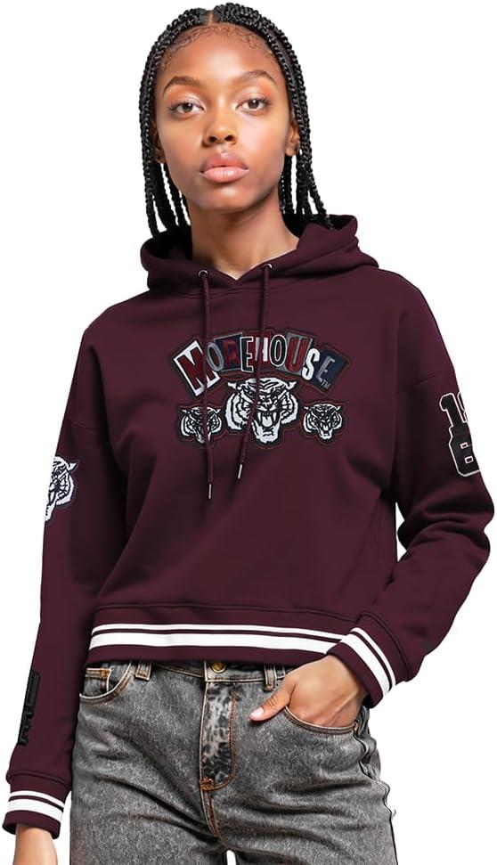 imagePro Standard NCAA womens Womens College Campus Ransom Brushed Back French Terry Cropped Pullover HoodieTeam Color