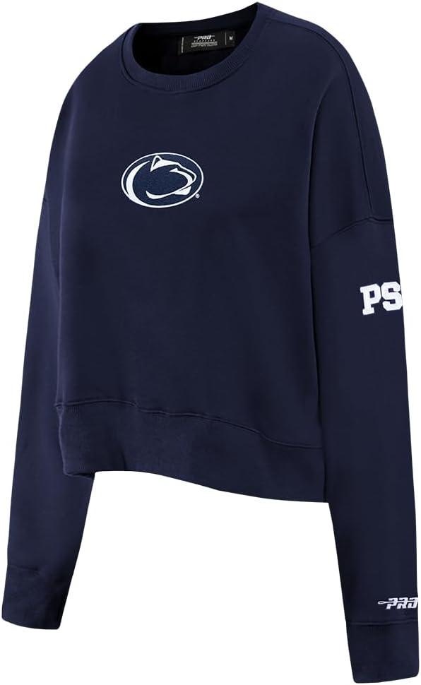 imagePro Standard NCAA womens Womens College Classic Chenille Brushed Back French Terry Crewneck SweatshirtMidnight Navy