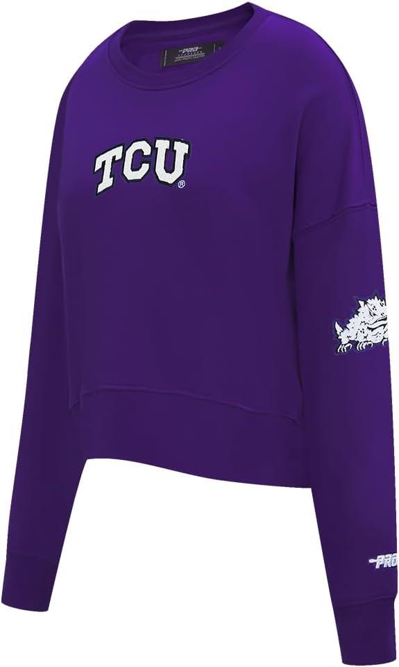 imagePro Standard NCAA womens Womens College Classic Chenille Brushed Back French Terry Crewneck SweatshirtPurple