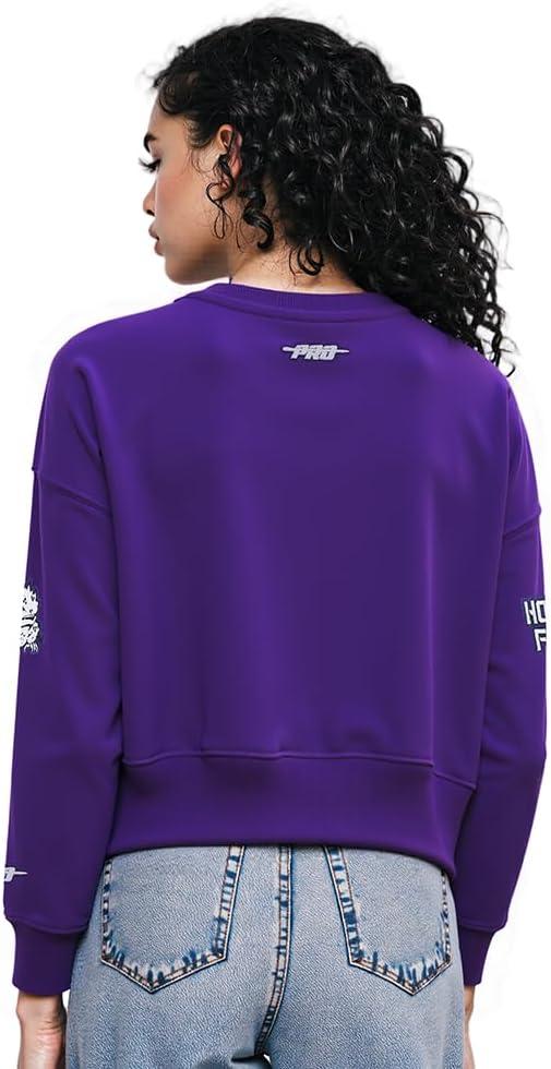 imagePro Standard NCAA womens Womens College Classic Chenille Brushed Back French Terry Crewneck SweatshirtPurple