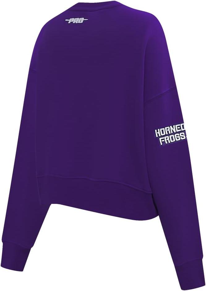 imagePro Standard NCAA womens Womens College Classic Chenille Brushed Back French Terry Crewneck SweatshirtPurple