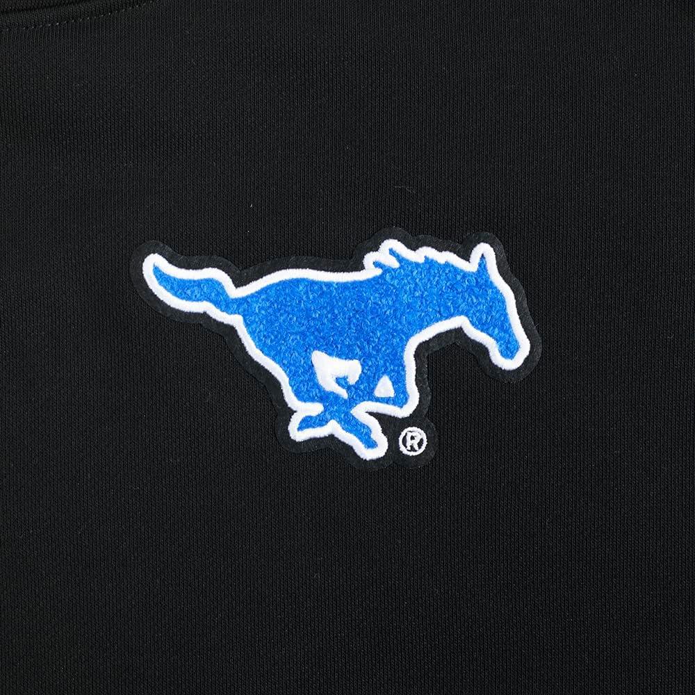 imagePro Standard NCAA womens Womens College Classic Essentials Brushed Back French Terry Cropped Pullover HoodieBlackRoyal BlueBlack