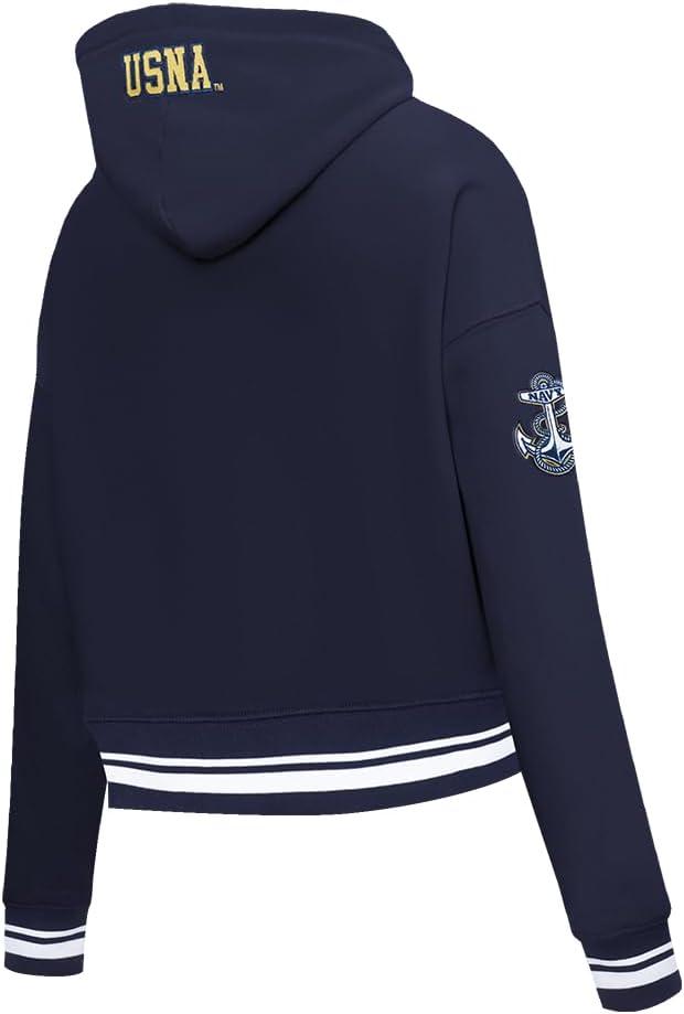 imagePro Standard NCAA womens Womens College Classic Essentials Brushed Back French Terry Cropped Pullover HoodieMidnight Navy
