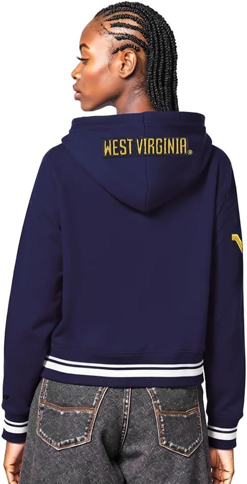 imagePro Standard NCAA womens Womens College Classic Essentials Brushed Back French Terry Cropped Pullover HoodieMidnight Navy